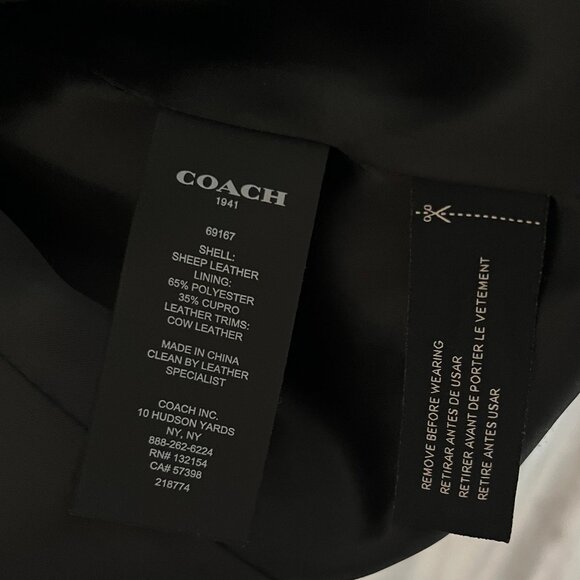 Leather Racer/jacket Coach - Picture 5 of 6